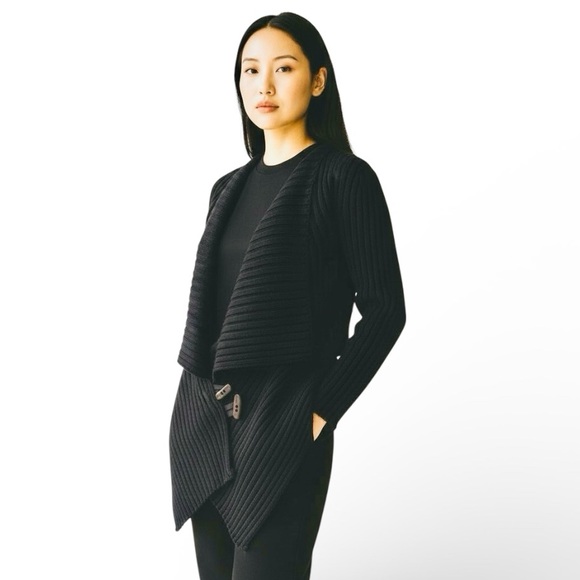 ANGEL II Asymmetrical Ribbed Cardigan - Italian Yarn - Women’s Medium - Picture 7 of 12